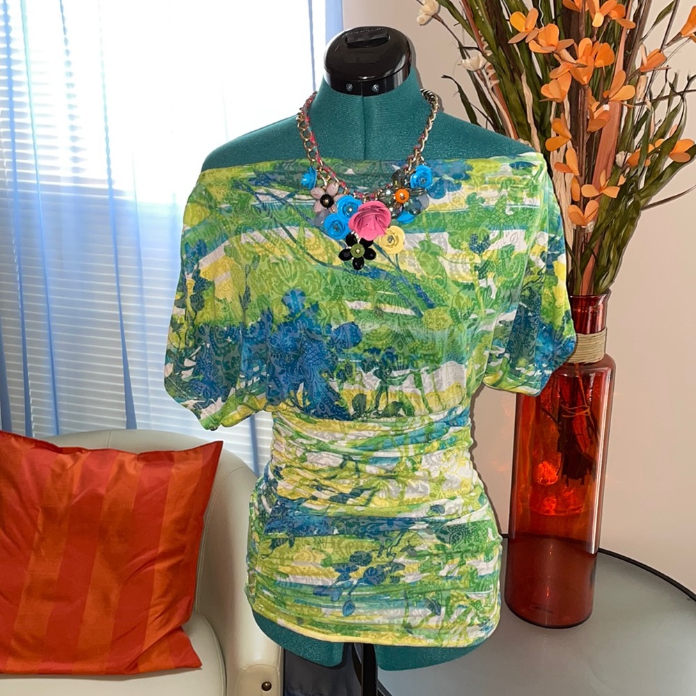 Arden B | Floral Print Off the Shoulder Short Sleeve Top